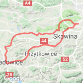 Mapa Kraków - Wadowice - Kraków